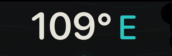 Heading readout showing 109 degrees east
